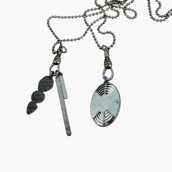 Lucky Brand Turquoise Silver Pendant Necklace Multi Way Charm Accents - Picture 15 of 16